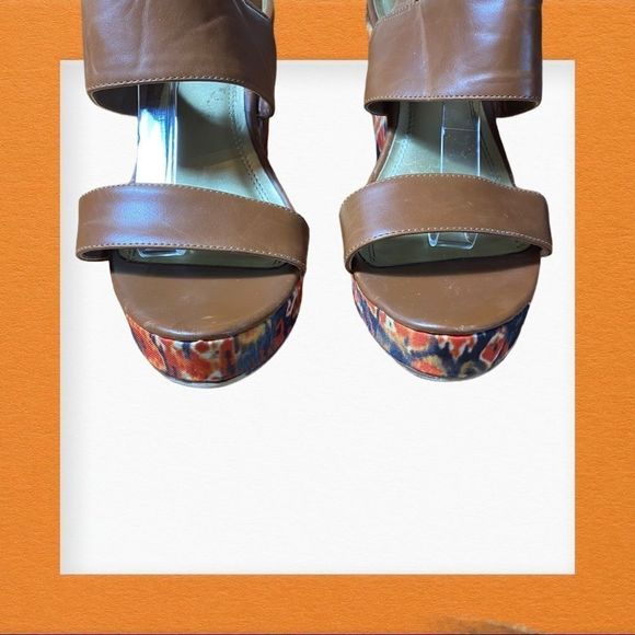 Impo "Wylie" Bohemian Tan Wedge Sandals 9 - Picture 3 of 6